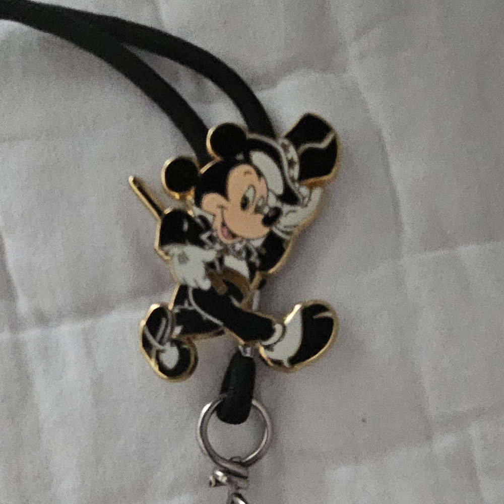1995 Exclusive Disney Cast Member Lanyard - Mickey Mouse Tuxedo Top Hat/Bolo